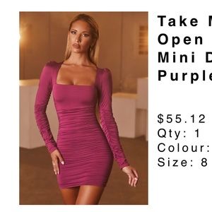 Oh Polly Open Back Ruched Mini Dress